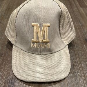 Beige Miami Cap with Gold Embroidery